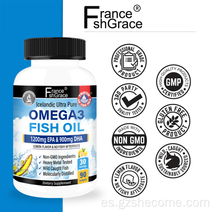 suplementos de aceite de pescado de salud de Softgels 3 Softgels Heart